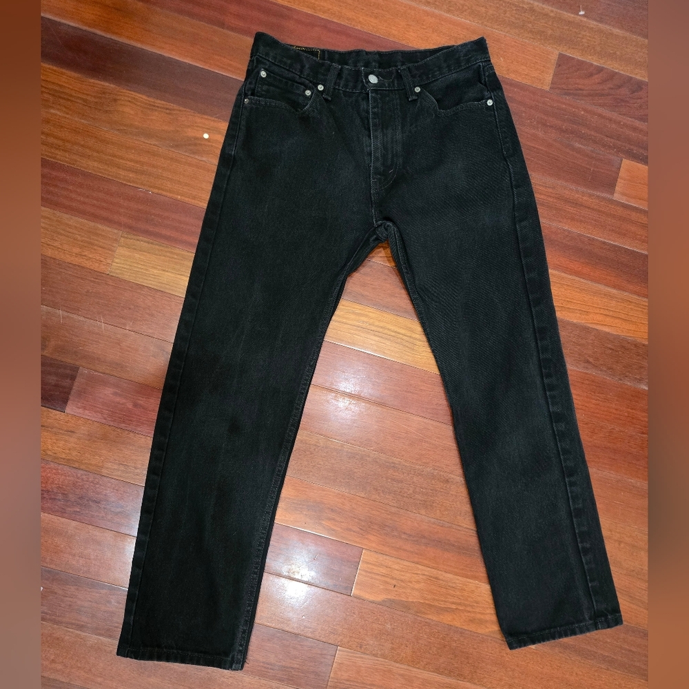 Levi's 505 Black Straight Jeans Classic Denim